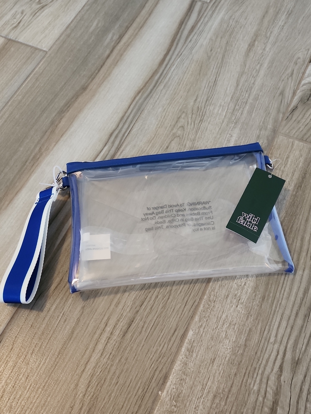 NWT Wild Fable Blue/Clear Large Wristlet